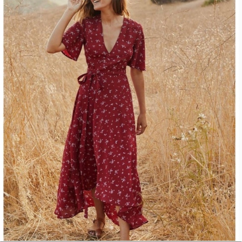 Christy Dawn Bluebell Dress in crimson bloom